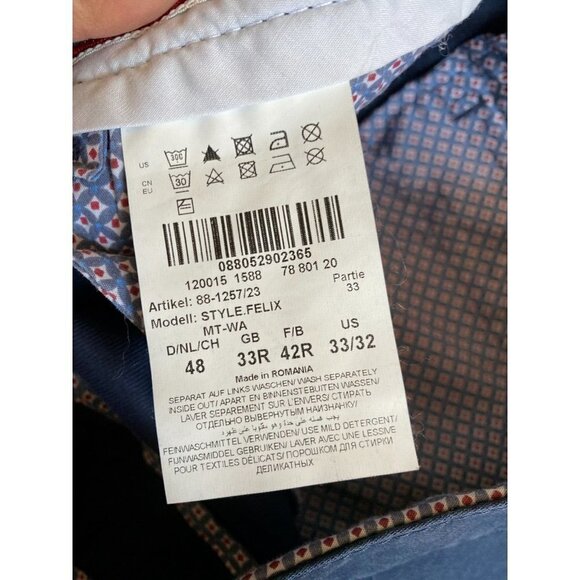 BRAX 33x342 men's navy blue chinos "Felix" stretch trousers pants - Picture 5 of 7